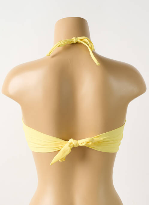 Haut de maillot de bain stretch haut bandeau jaune PILYQ femme