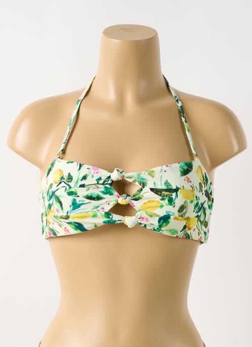Haut de maillot de bain stretch haut bandeau vert PILYQ femme