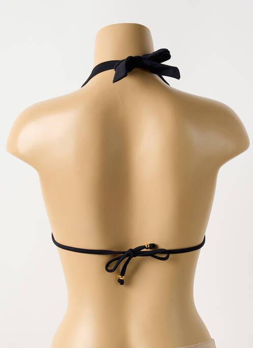 Haut de maillot de bain fermeture liens à nouer haut soutien-gorge avec mousse de rembourrage amovible noir PILYQ femme