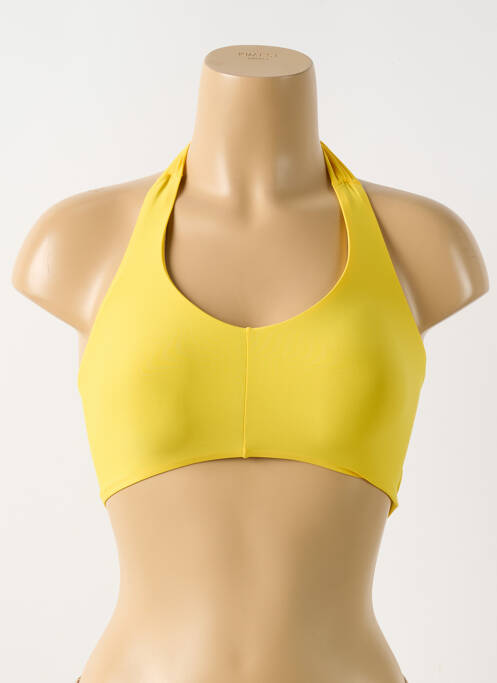 Haut de maillot de bain jaune PILYQ pour femme