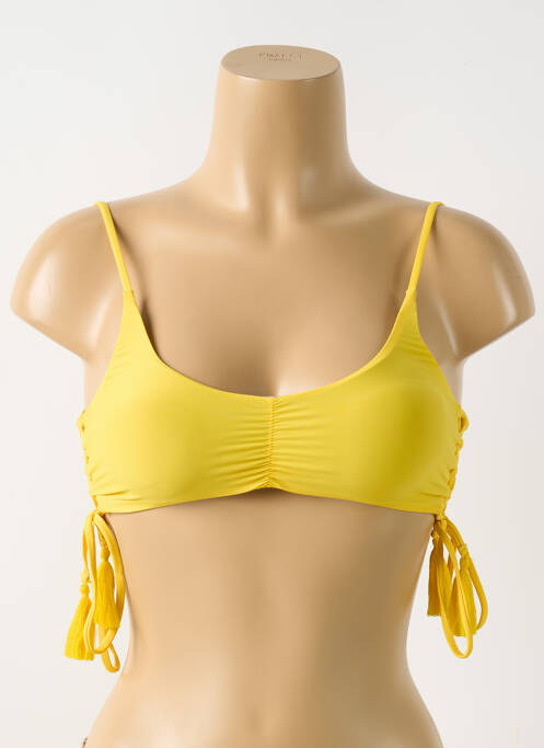 Haut de maillot de bain jaune PILYQ pour femme