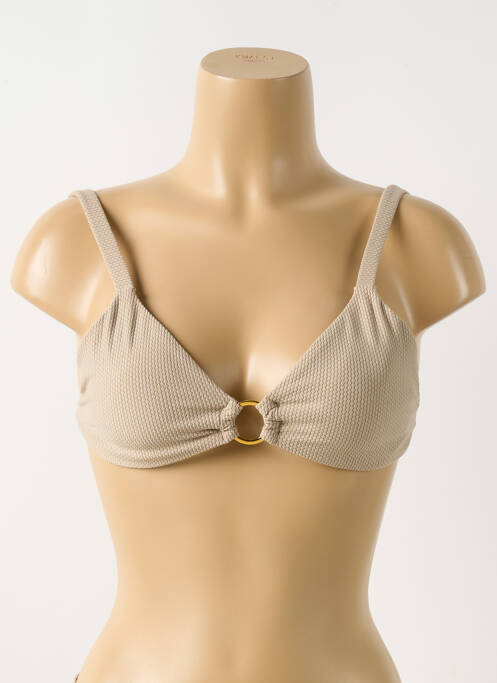 Haut de maillot de bain marron PILYQ pour femme