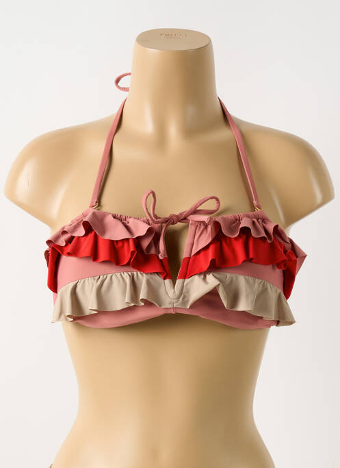 Haut de maillot de bain rose PILYQ pour femme