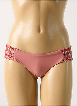 Bas de maillot de bain tissage satiné culotte rose PILYQ femme