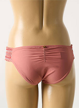 Bas de maillot de bain tissage satiné culotte rose PILYQ femme