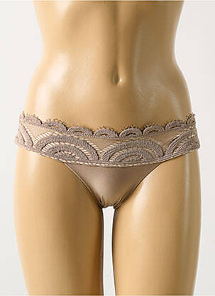 Bas de maillot de bain stretch culotte marron PILYQ femme