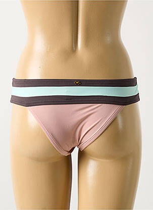 Bas de maillot de bain effet matière satinée culotte rose PILYQ femme
