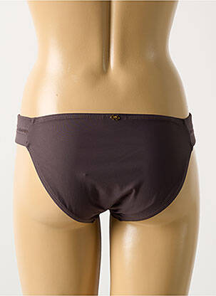 Bas de maillot de bain effet matière satinée culotte marron PILYQ femme