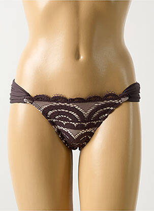 Bas de maillot de bain stretch culotte marron PILYQ femme