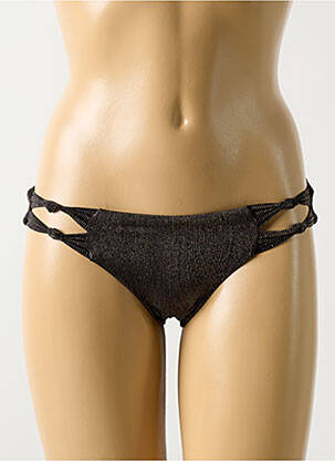 Bas de maillot de bain effet matière satinée culotte noir PILYQ femme