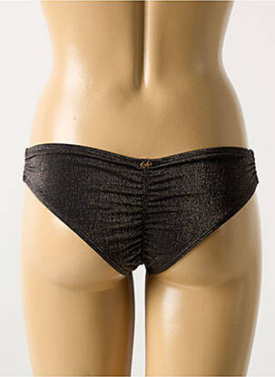 Bas de maillot de bain effet matière satinée culotte noir PILYQ femme