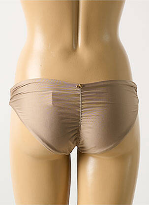 Bas de maillot de bain effet matière satinée culotte marron PILYQ femme