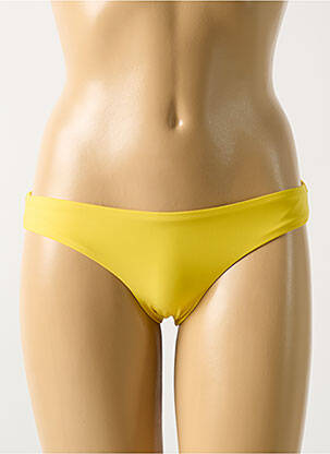 Bas de maillot de bain effet matière satinée culotte jaune PILYQ femme