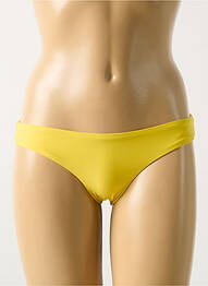 Bas de maillot de bain effet matière satinée culotte jaune PILYQ femme