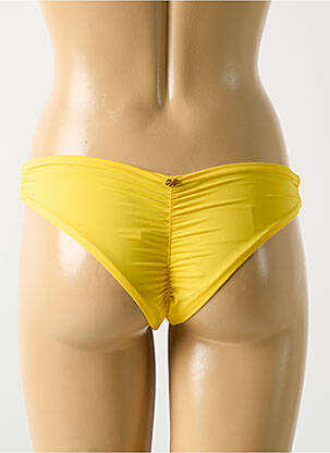 Bas de maillot de bain effet matière satinée culotte jaune PILYQ femme