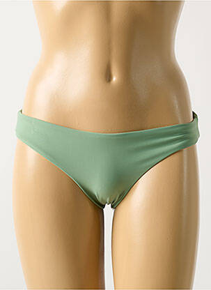 Bas de maillot de bain effet matière satinée culotte vert PILYQ femme