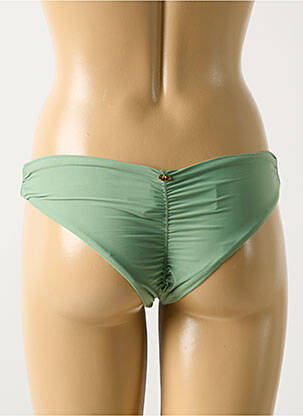 Bas de maillot de bain effet matière satinée culotte vert PILYQ femme