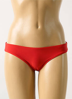 Bas de maillot de bain effet matière satinée culotte rouge PILYQ femme