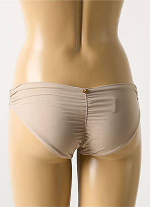 Bas de maillot de bain effet matière satinée culotte marron PILYQ femme