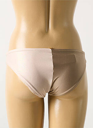 Bas de maillot de bain effet matière satinée culotte beige PILYQ femme