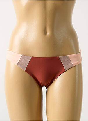 Bas de maillot de bain effet matière satinée culotte orange PILYQ femme