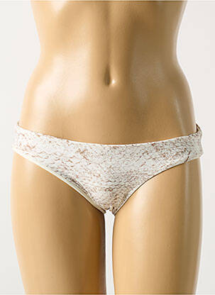 Bas de maillot de bain effet matière satinée culotte beige PILYQ femme