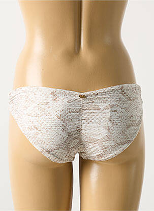 Bas de maillot de bain effet matière satinée culotte beige PILYQ femme