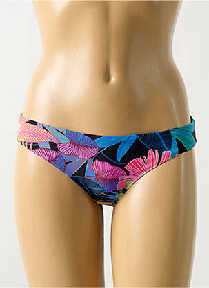 Bas de maillot de bain imprimé fleurs culotte noir PILYQ femme