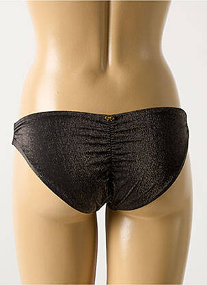 Bas de maillot de bain effet matière satinée culotte noir PILYQ femme