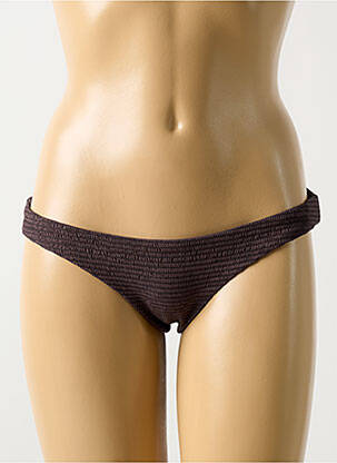 Bas de maillot de bain stretch culotte marron PILYQ femme