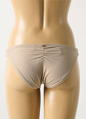 Bas de maillot de bain effet matière satinée culotte marron PILYQ femme