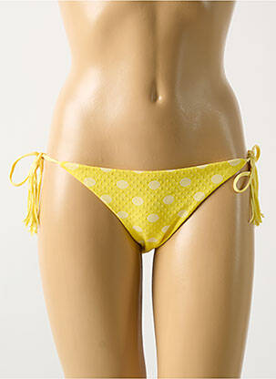 Bas de maillot de bain fermeture liens à nouer bikini jaune PILYQ femme