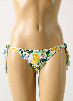 Bas de maillot de bain imprimé fleurs bikini vert PILYQ femme
