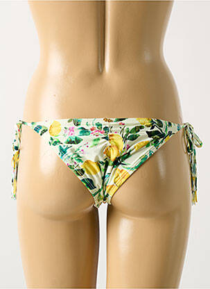 Bas de maillot de bain imprimé fleurs bikini vert PILYQ femme