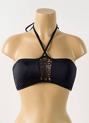 Haut de maillot de bain stretch haut soutien-gorge avec mousse de rembourrage amovible noir PHAX femme