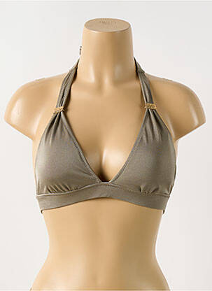 Haut de maillot de bain stretch haut soutien-gorge avec mousse de rembourrage amovible marron PHAX femme