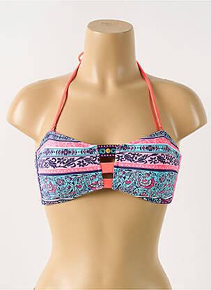 Haut de maillot de bain stretch haut soutien-gorge avec mousse de rembourrage amovible bleu PHAX femme