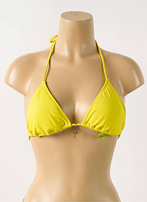 Haut de maillot de bain stretch haut soutien-gorge avec mousse de rembourrage amovible jaune PHAX femme