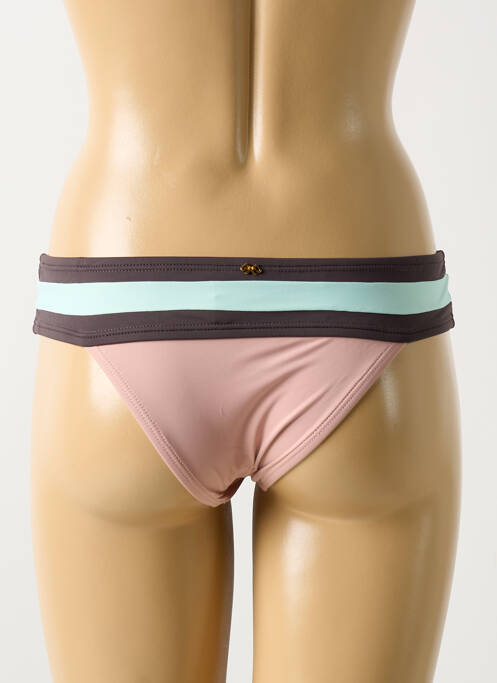 Bas de maillot de bain effet matière satinée culotte rose PILYQ femme