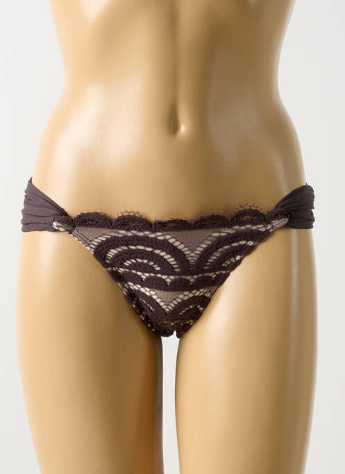 Bas de maillot de bain stretch culotte marron PILYQ femme