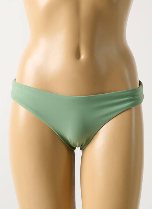 Bas de maillot de bain effet matière satinée culotte vert PILYQ femme