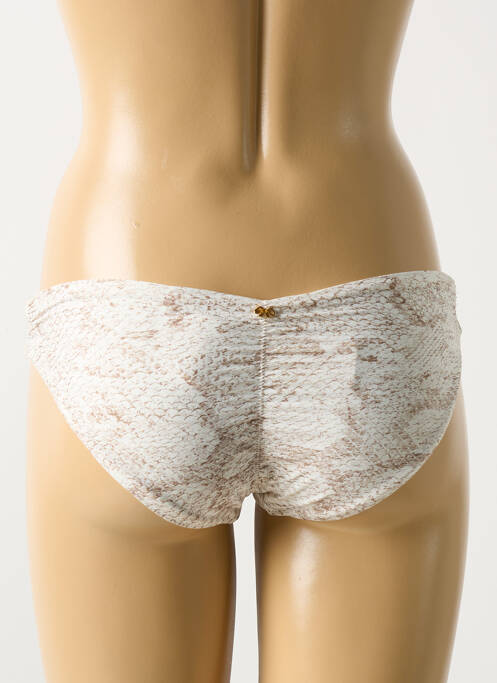 Bas de maillot de bain effet matière satinée culotte beige PILYQ femme