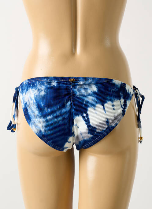 Bas de maillot de bain effet matière satinée bikini bleu PILYQ femme