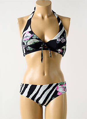 Maillot de bain 2 pièces noir MIRADONNA pour femme