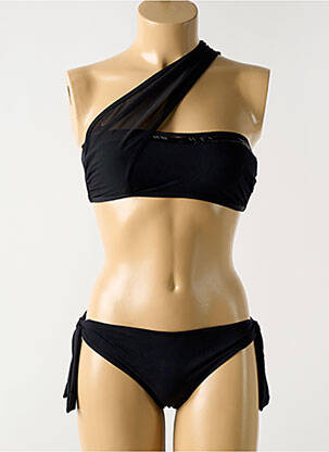 Maillot de bain 2 pièces stretch haut bandeau noir MIRADONNA femme