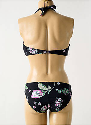 Maillot de bain 2 pièces stretch haut soutien-gorge avec mousse de rembourrage amovible noir MIRADONNA femme