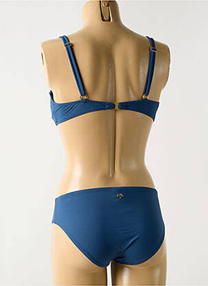 Maillot de bain 2 pièces stretch haut soutien-gorge emboitant bleu MIRADONNA femme