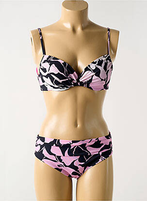 Maillot de bain 2 pièces stretch haut soutien-gorge moulé rose MIRADONNA femme