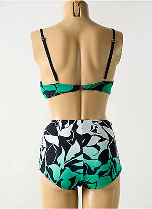 Maillot de bain 2 pièces stretch haut soutien-gorge moulé vert MIRADONNA femme
