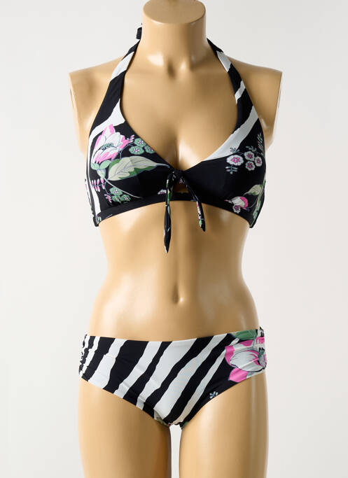 Maillot de bain 2 pièces noir MIRADONNA pour femme